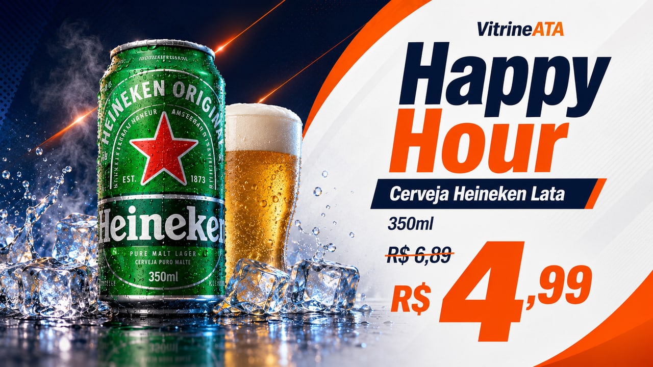Arte de promoção de cerveja Heineken criada pela Vitrine ATA
