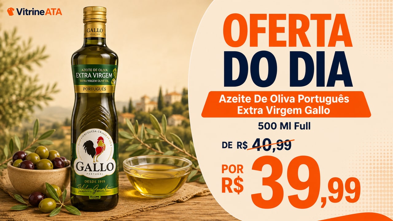 Arte de promoção de azeite de oliva Gallo criada pela Vitrine ATA