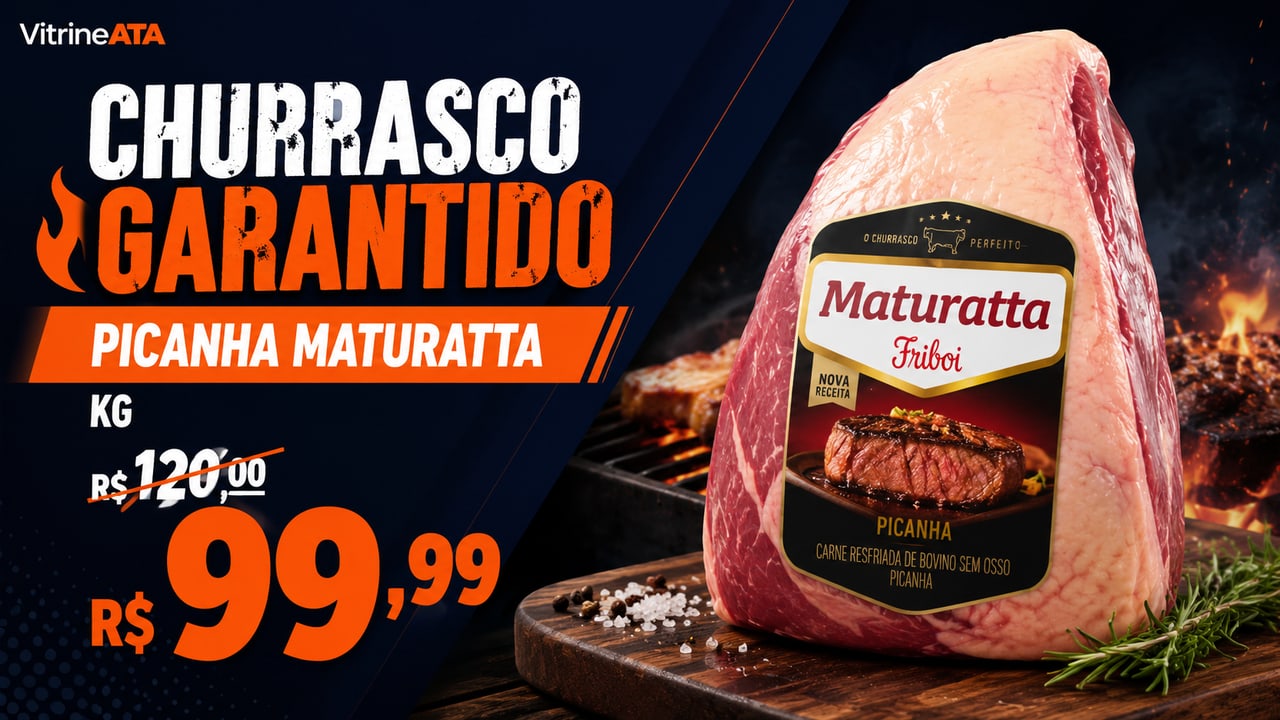 Arte de promoção de picanha Maturatta Friboi criada pela Vitrine ATA