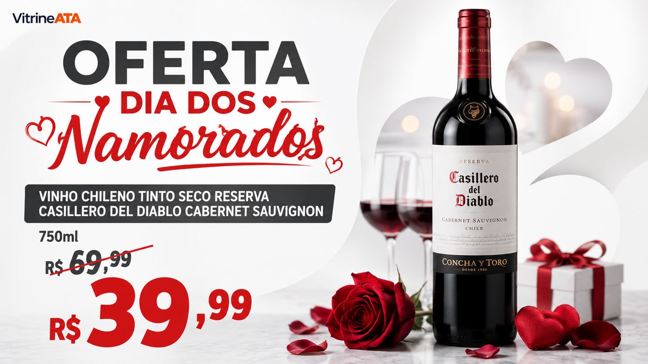 Arte de promoção de vinho tinto Casillero del Diablo criada pela Vitrine ATA
