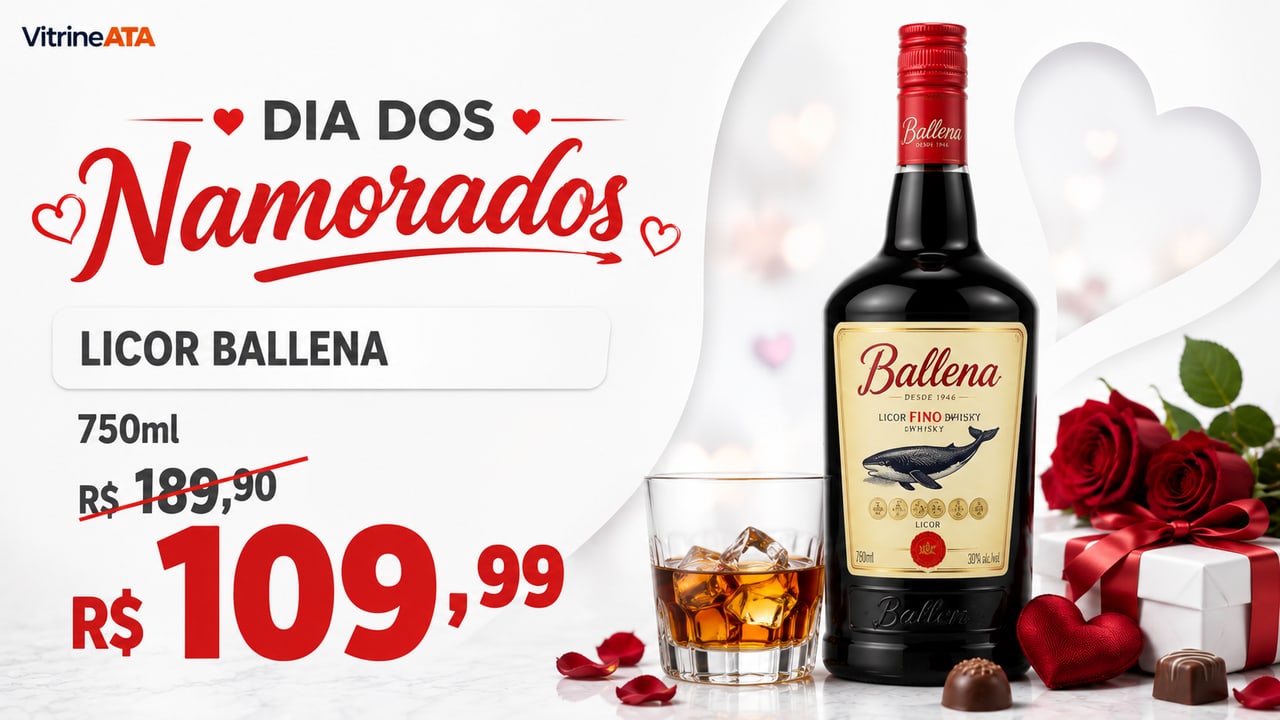 Arte de promoção de licor Ballena criada pela Vitrine ATA